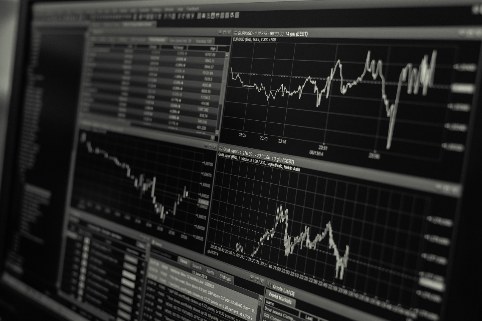 Stock market charts illustration