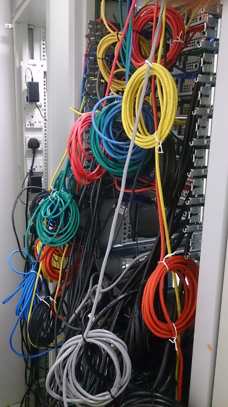 Network cables in server room