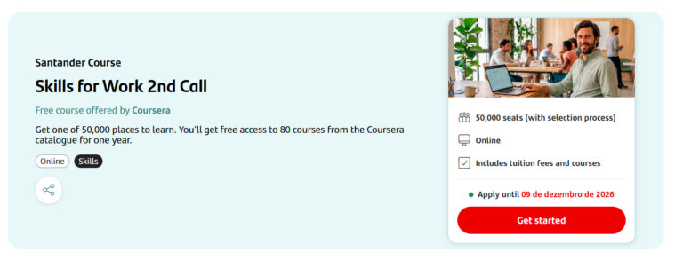 Santander e Coursera - Skills for Work