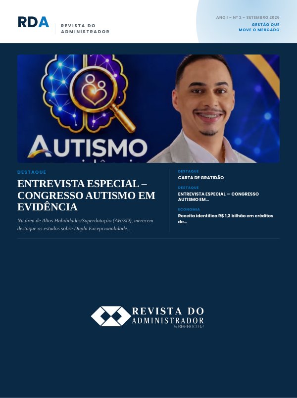 Capa da Revista do Administrador, edição nº 2, setembro de 2026